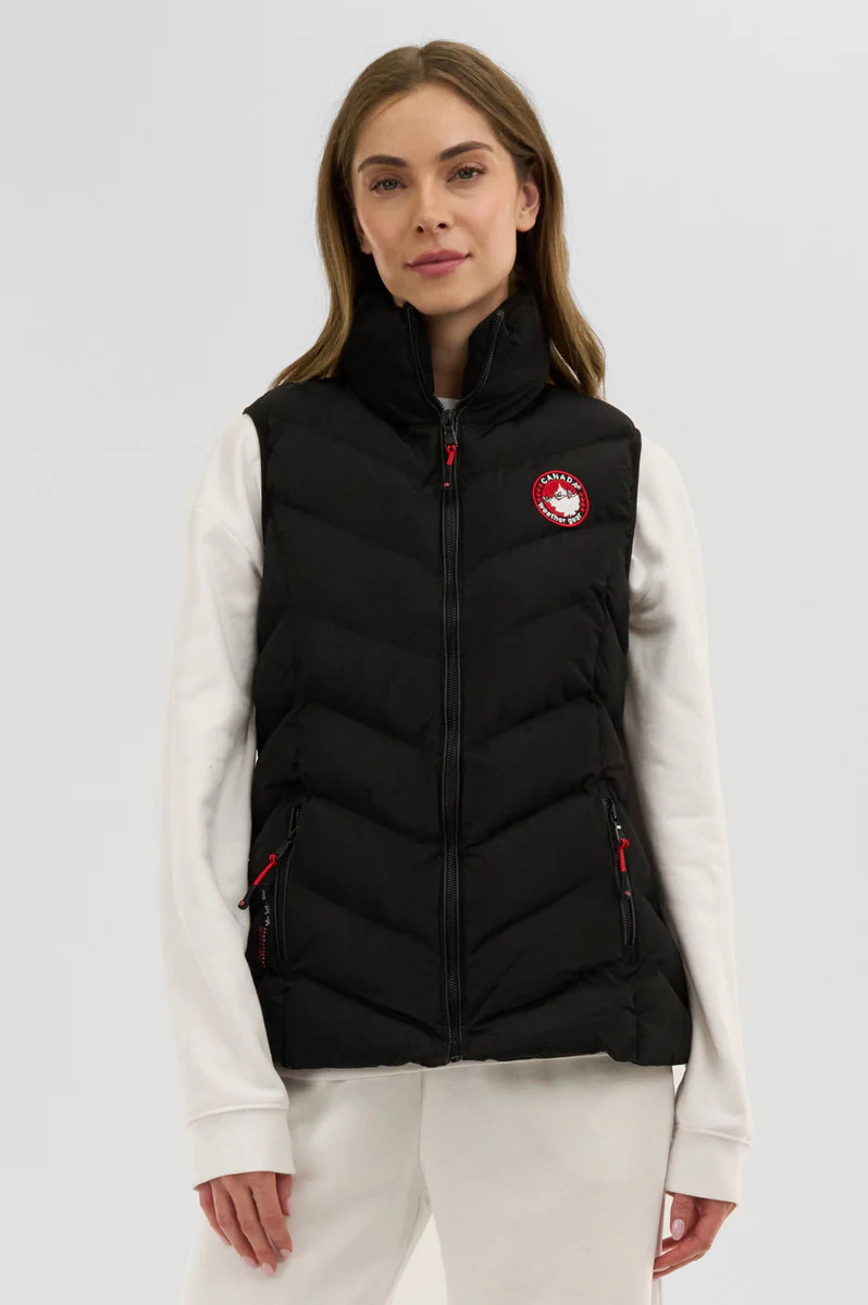 Chevron Bubble Vest - Black