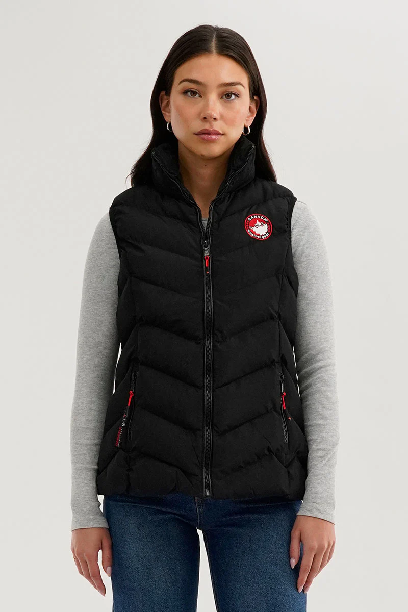 Chevron Bubble Vest - Black