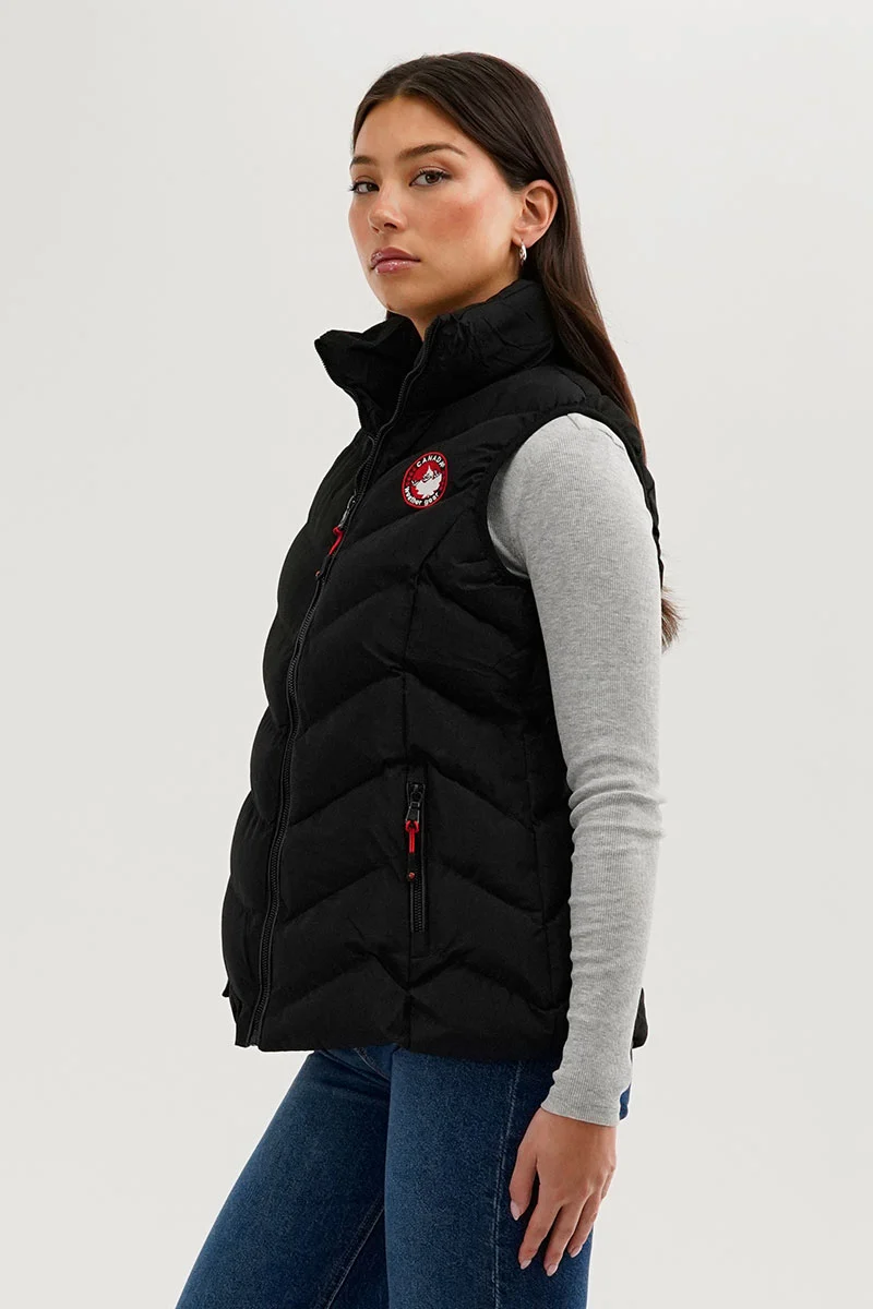 Chevron Bubble Vest - Black - Image 2