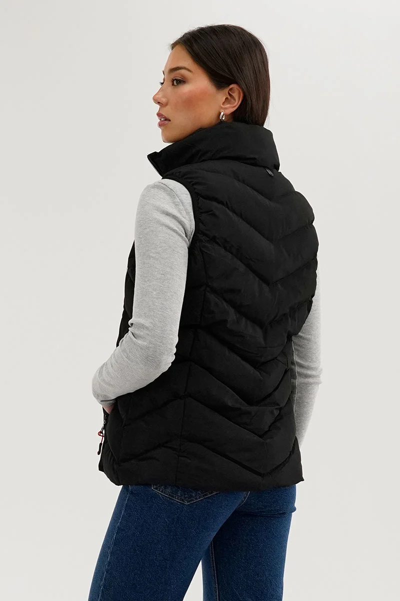 Chevron Bubble Vest - Black - Image 3