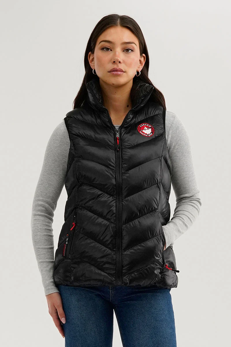 Chevron Bubble Vest - Black