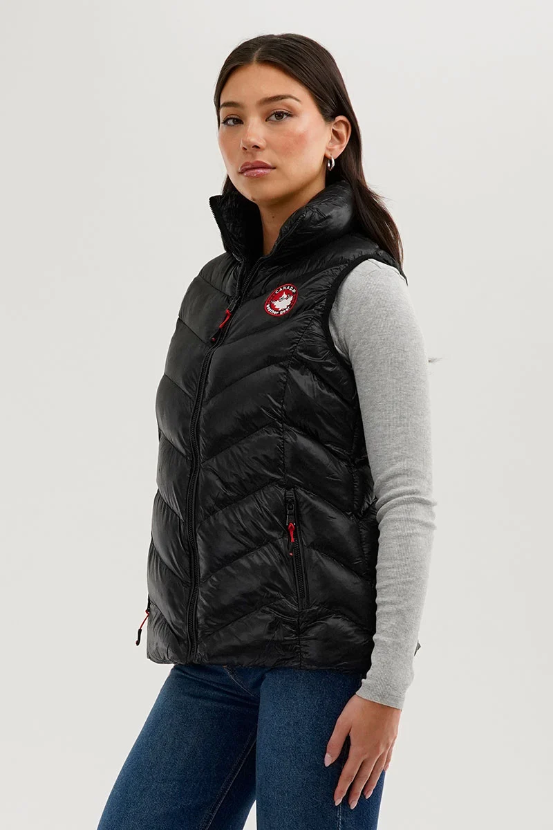 Chevron Bubble Vest - Black - Image 2