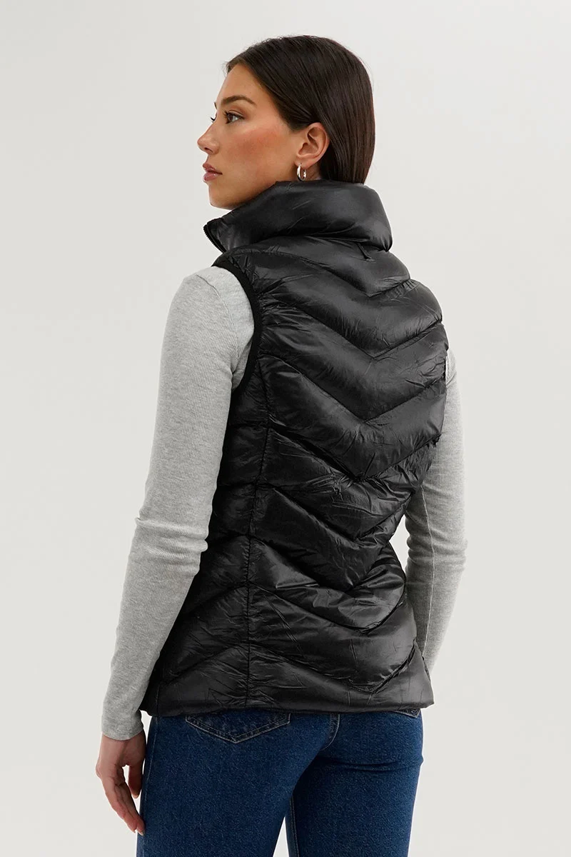 Chevron Bubble Vest - Black - Image 3