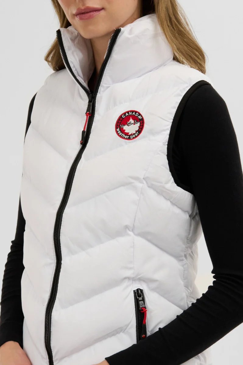 Chevron Bubble Vest - White - Image 4