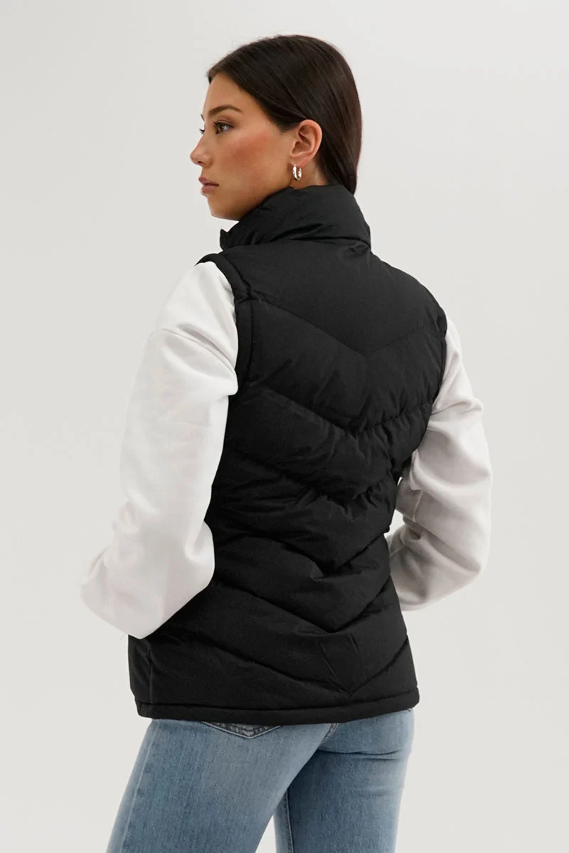 Chevron Puffer Vest - Black - Image 3