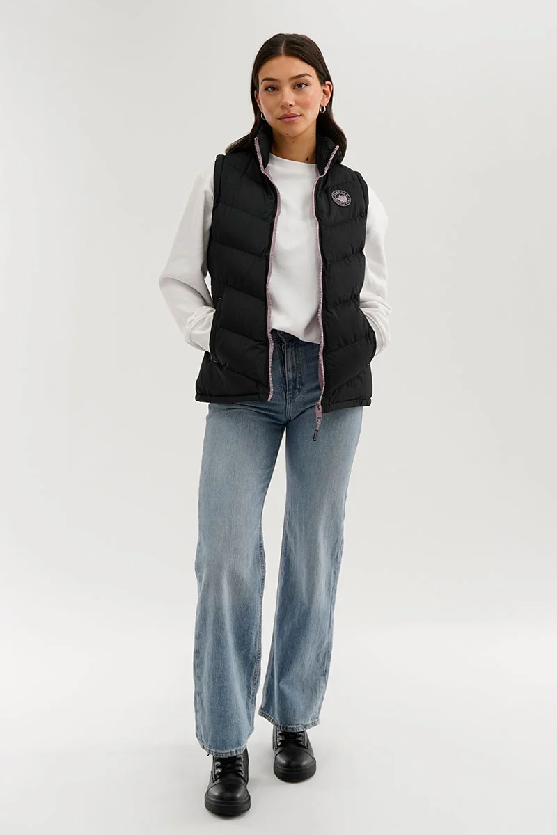 Chevron Puffer Vest - Black - Image 5