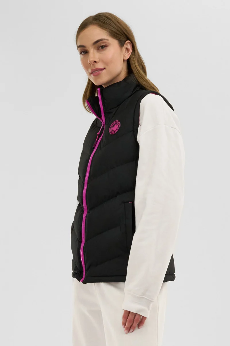 Chevron Puffer Vest - Black - Image 2