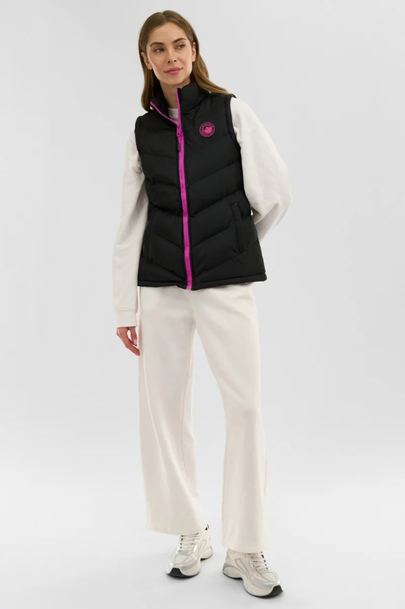 Chevron Puffer Vest - Black - Image 5