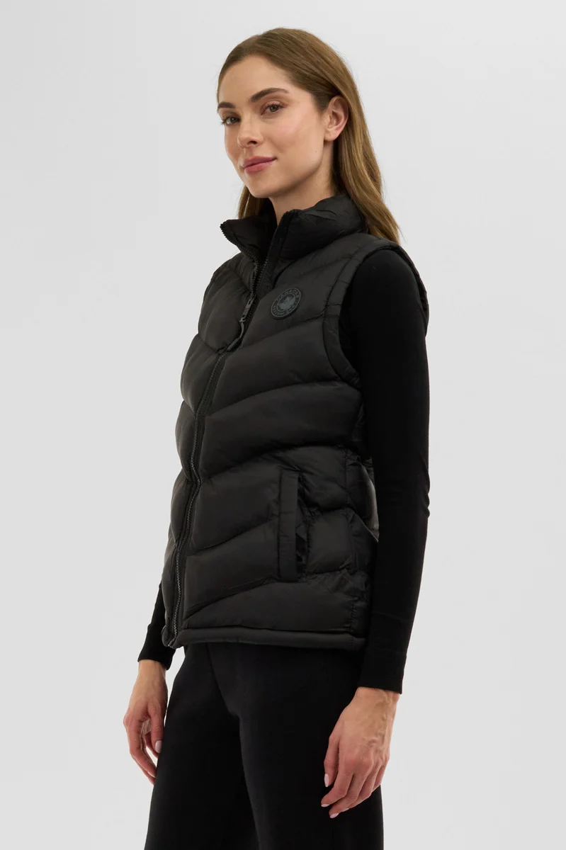 Chevron Puffer Vest - Black - Image 2