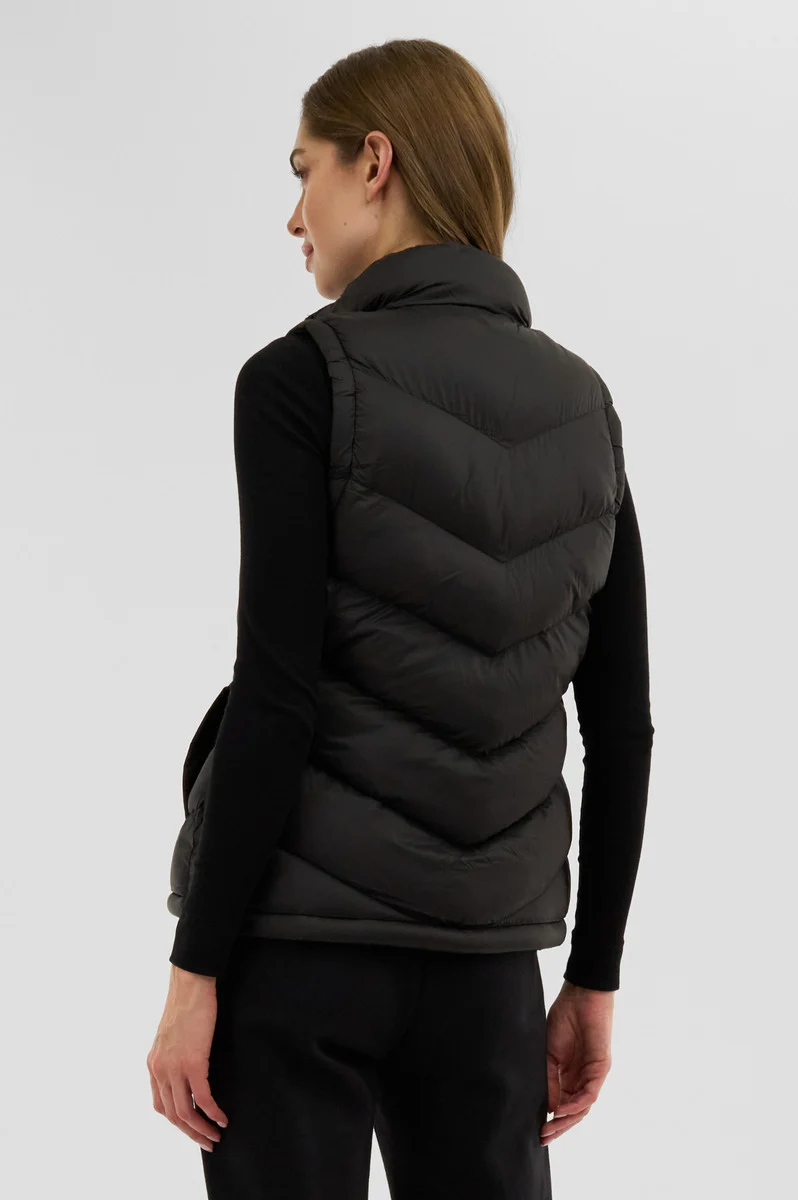 Chevron Puffer Vest - Black - Image 3