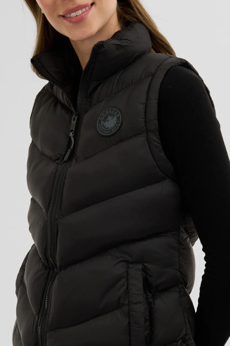 Chevron Puffer Vest - Black - Image 4