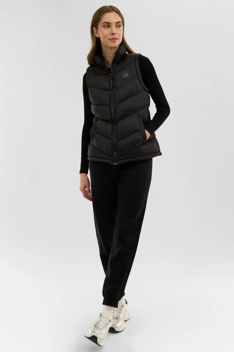 Chevron Puffer Vest - Black - Image 5
