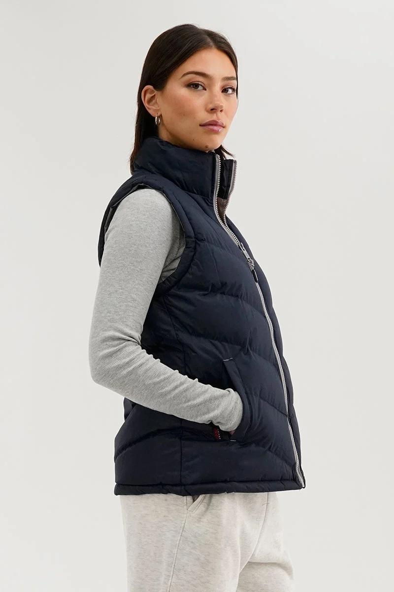 Chevron Puffer Vest - Navy - Image 2