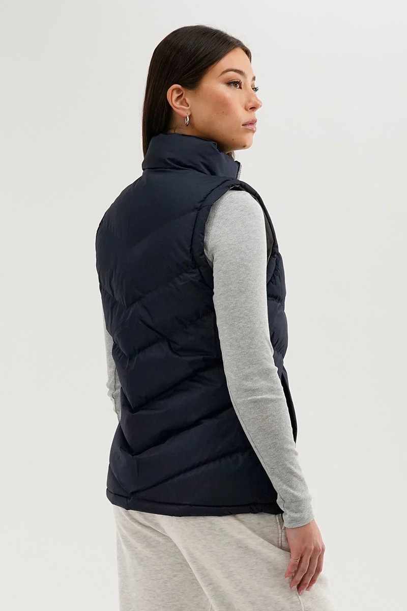 Chevron Puffer Vest - Navy - Image 3