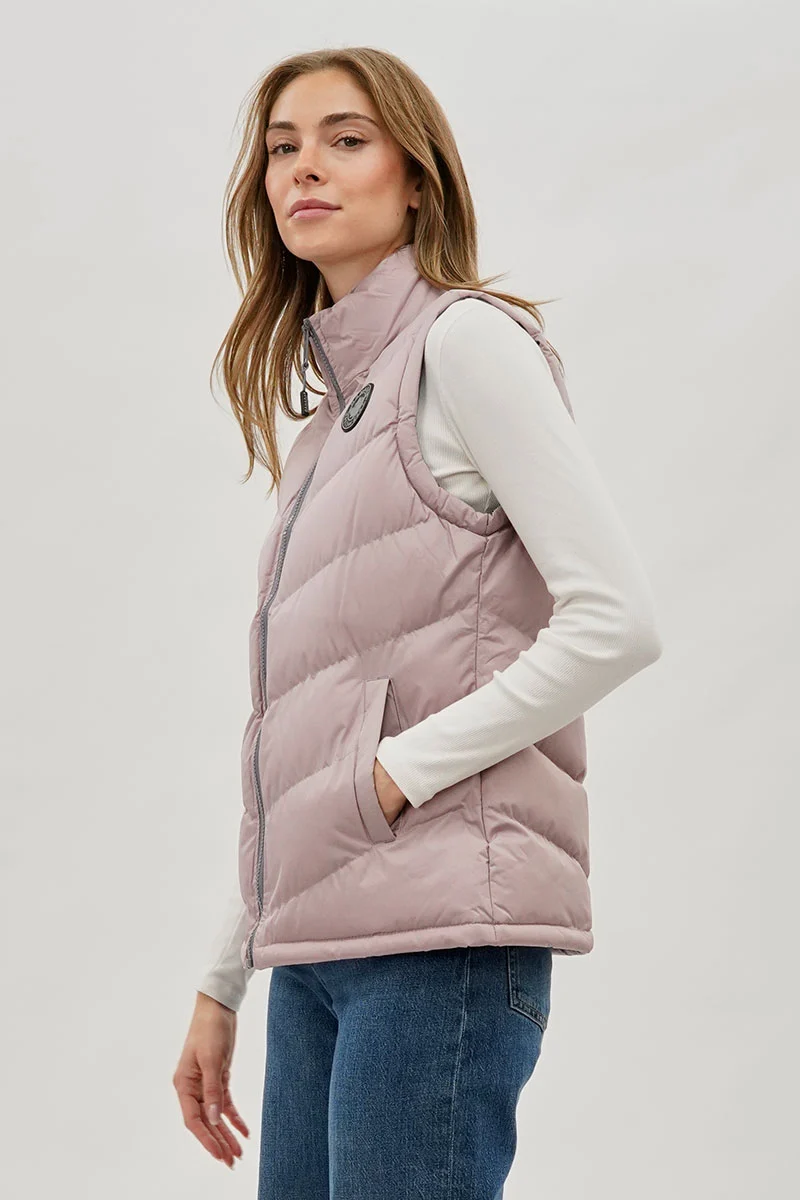Chevron Puffer Vest - Blush - Image 2