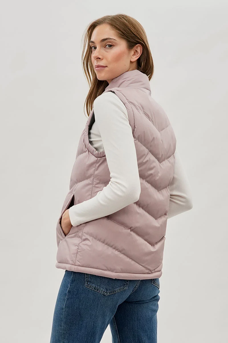 Chevron Puffer Vest - Blush - Image 3