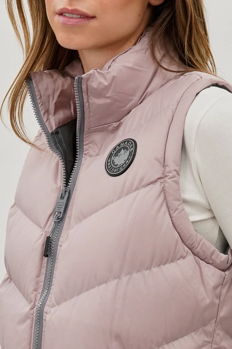 Chevron Puffer Vest - Blush - Image 4