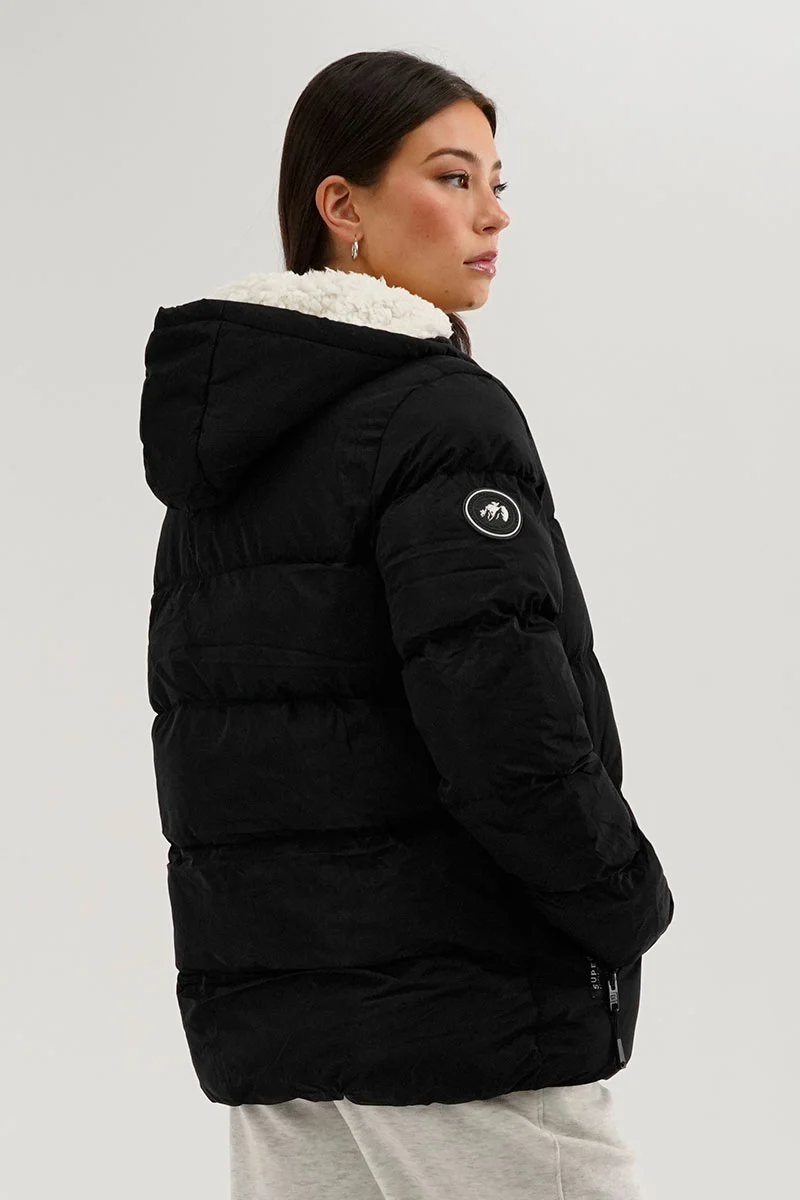 Colour Block Bomber Jacket - Black - Image 3