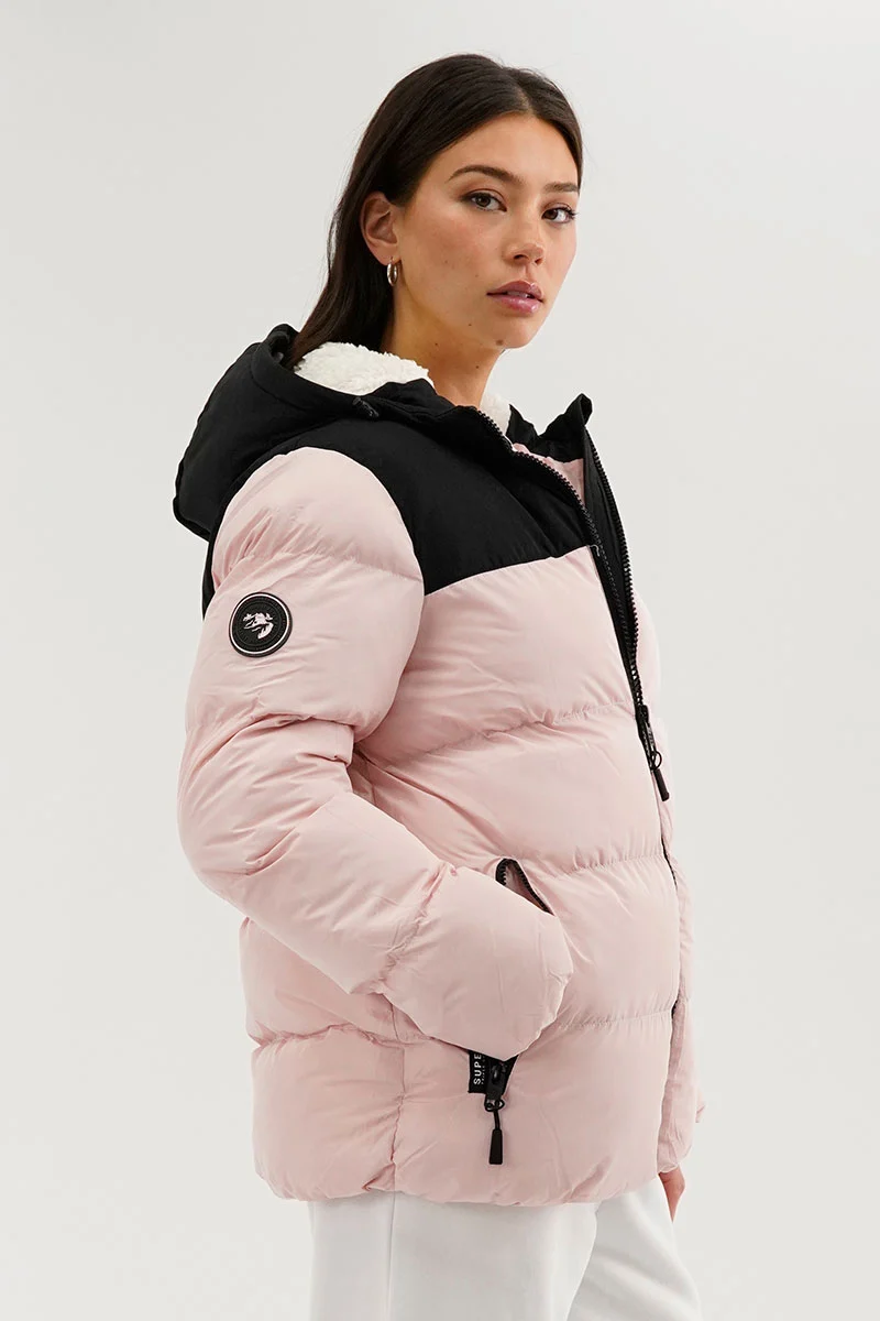 Colour Block Bomber Jacket - Pink - Image 2
