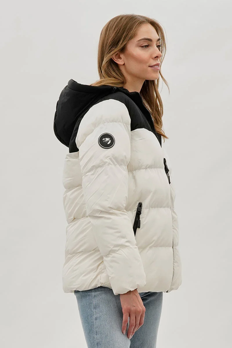 Colour Block Bomber Jacket - White - Image 2