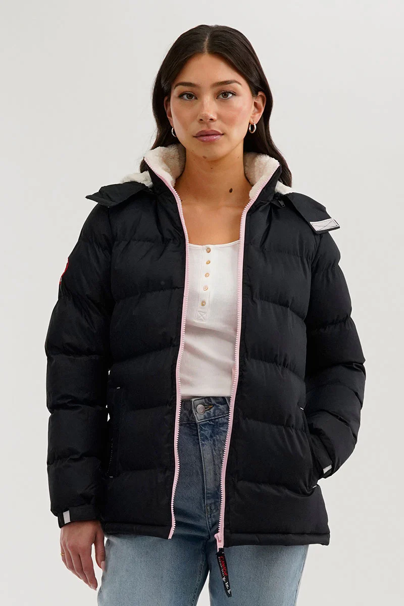 Sherpa Lined Collar Bomber Jacket - Navy