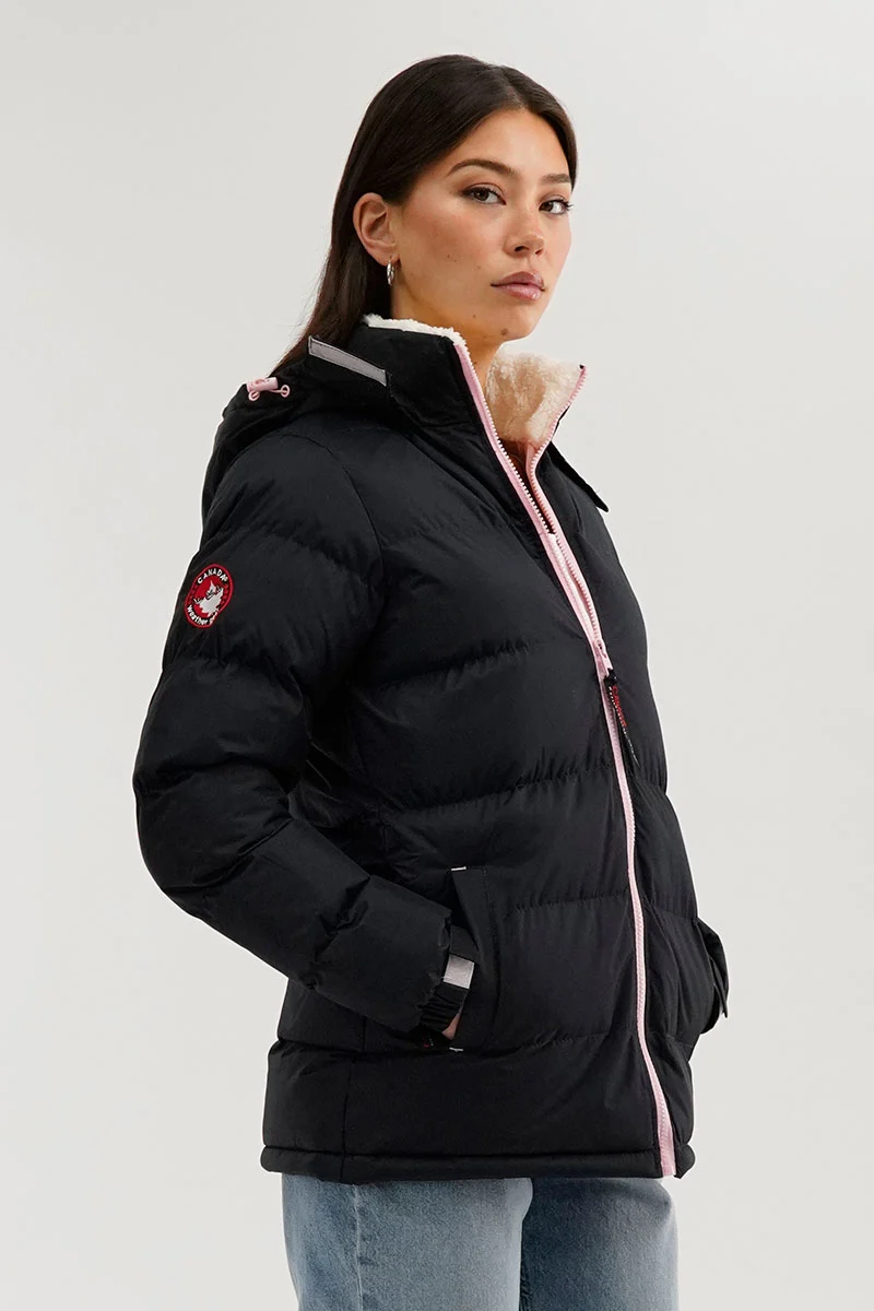 Sherpa Lined Collar Bomber Jacket - Navy - Image 2