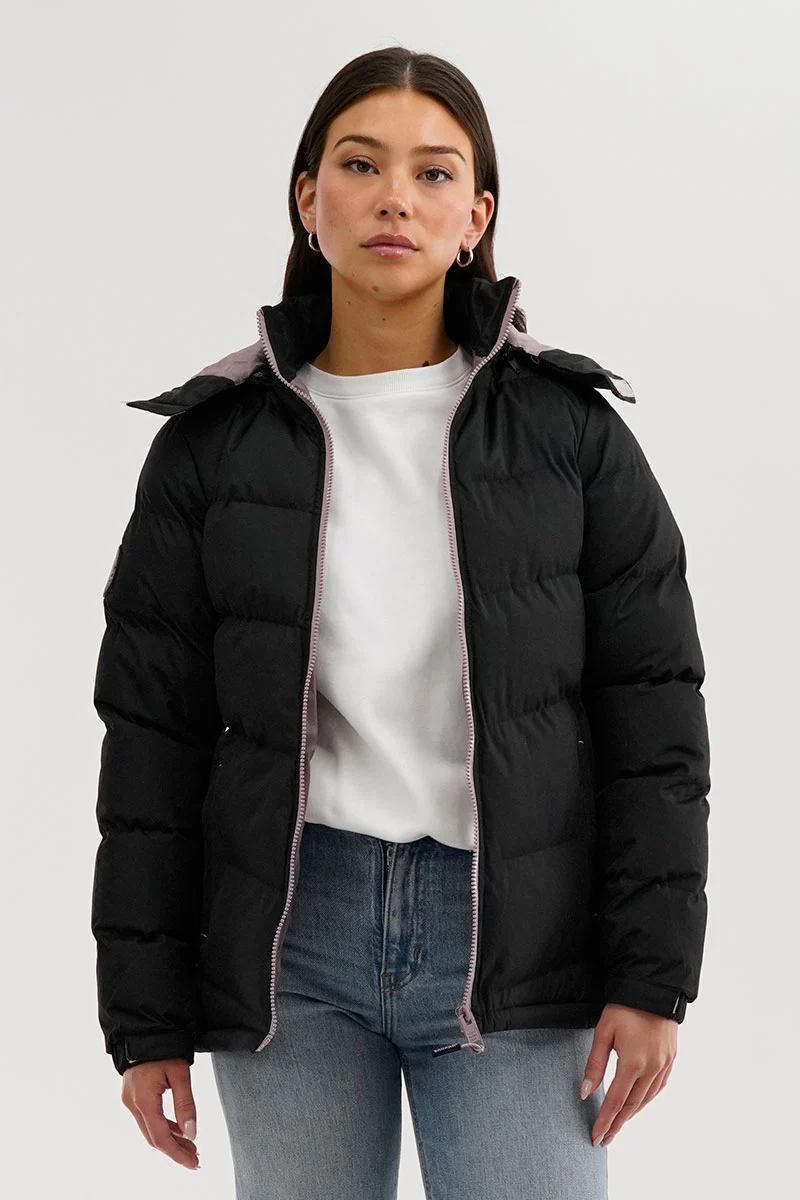 Chevron Bomber Jacket - Black