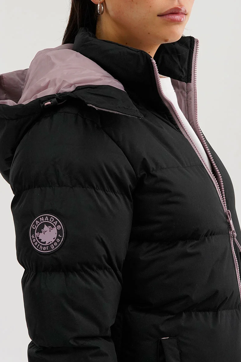 Chevron Bomber Jacket - Black - Image 4