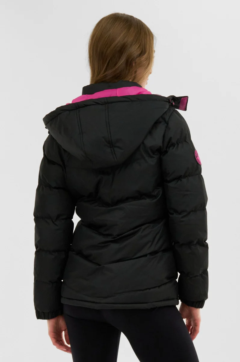 Chevron Bubble Bomber Jacket - Black - Image 3