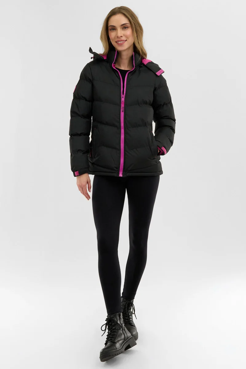 Chevron Bubble Bomber Jacket - Black - Image 5