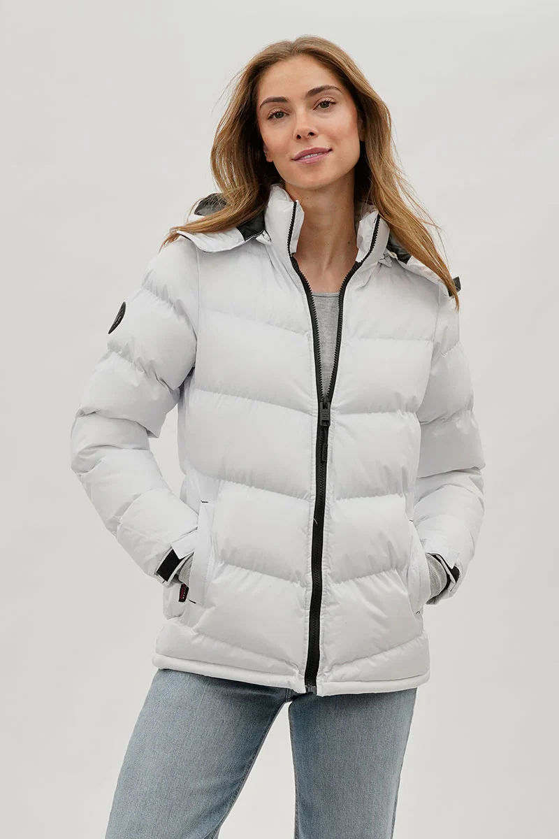 Chevron Bomber Jacket - White