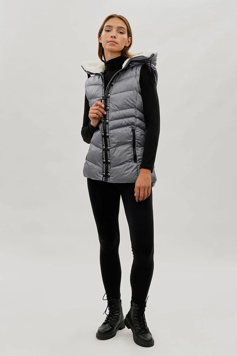 Zip Off Sleeve Bomber Jacket - Grey - Image 5