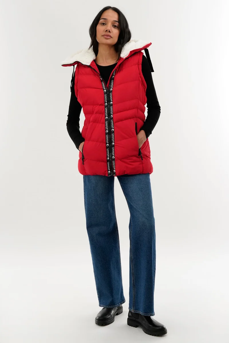 Zip Off Sleeve Bomber Jacket - Red - Image 5