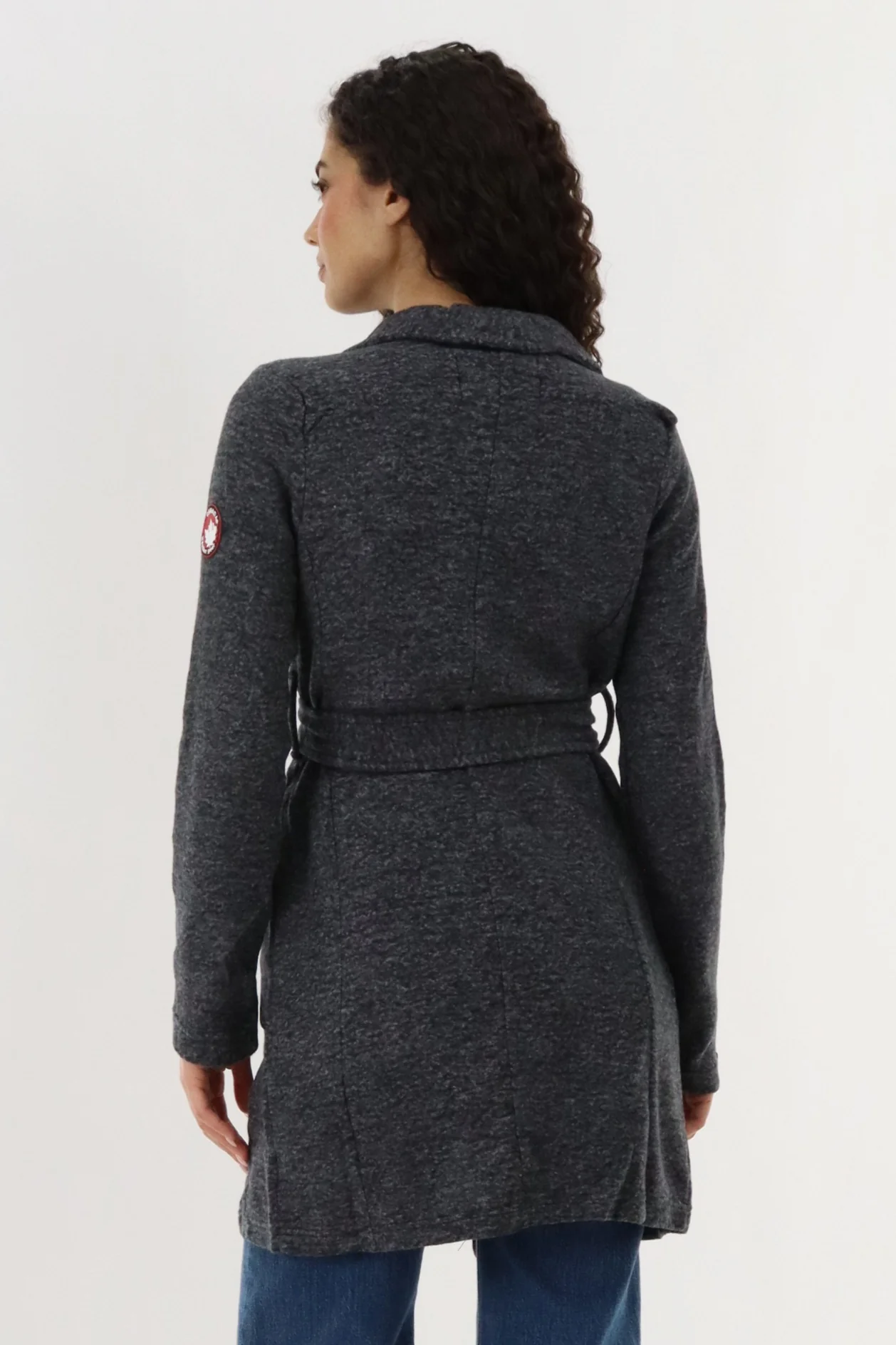Fleece Wrap Lightweight Jacket - Black - Image 3