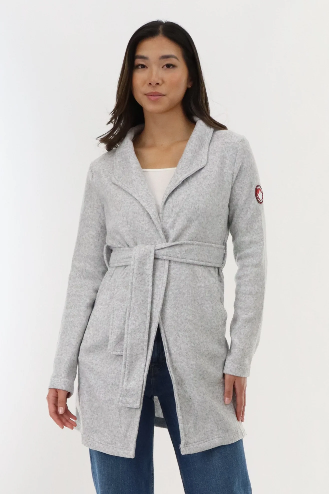 Fleece Wrap Lightweight Jacket - Grey