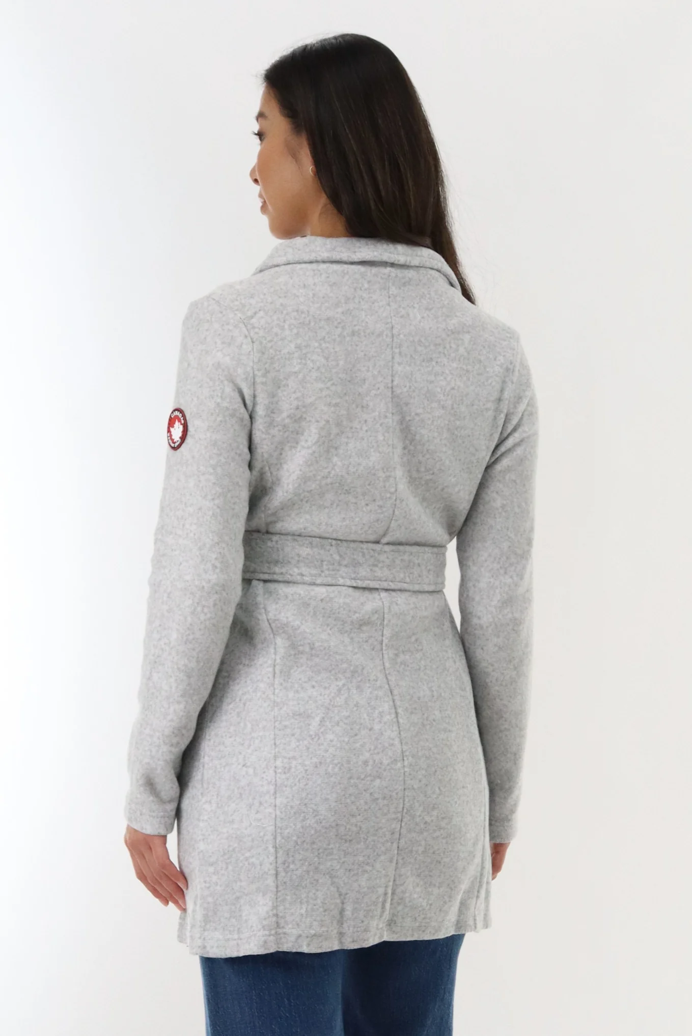 Fleece Wrap Lightweight Jacket - Grey - Image 3