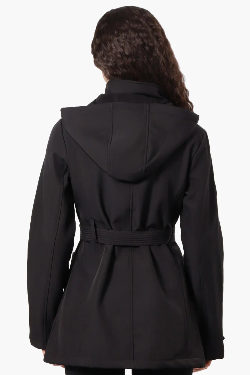 Belted Soft Shell Lightweight Jacket - Black - Image 3