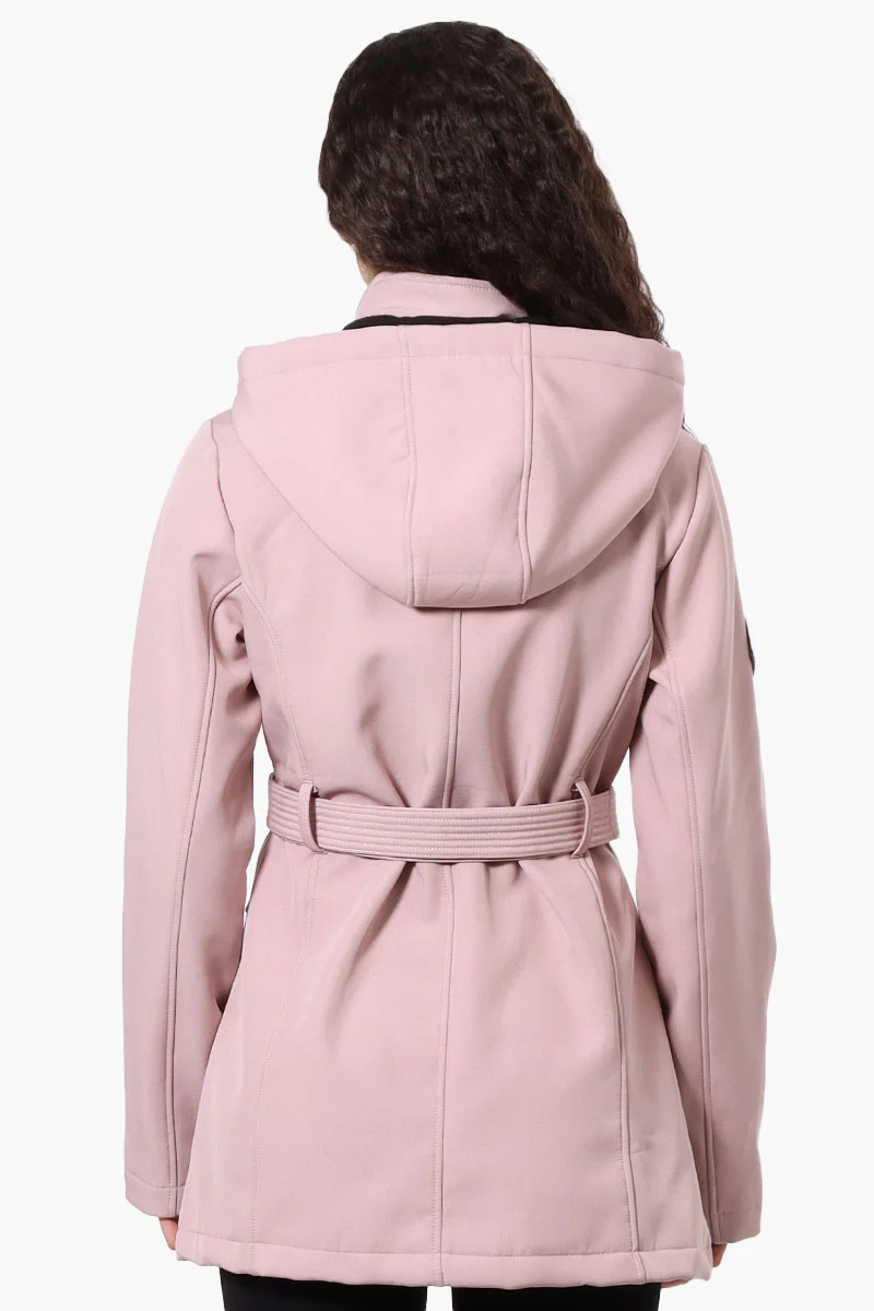 Belted Soft Shell Lightweight Jacket - Pink - Image 3