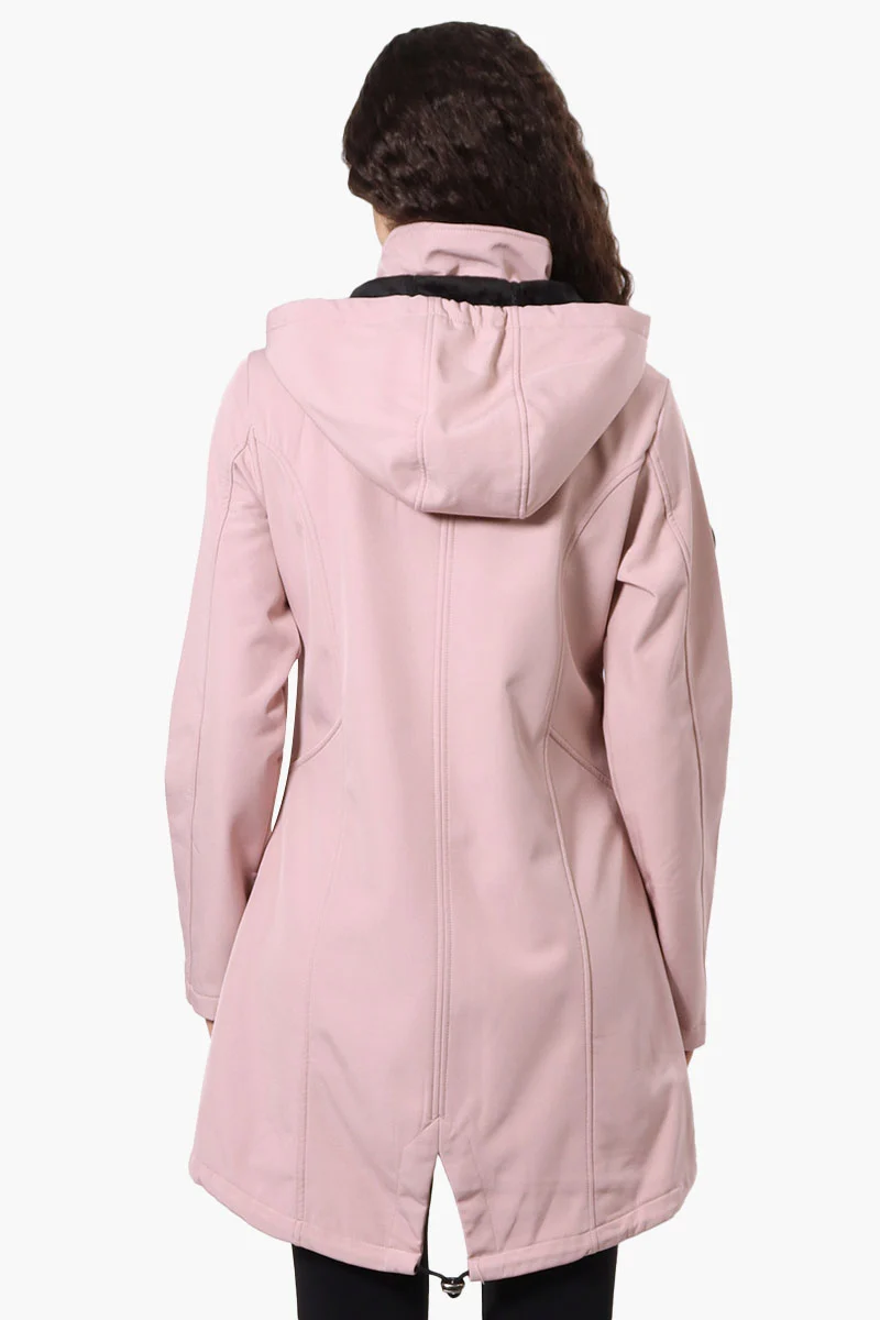 Hooded Soft Shell Lightweight Jacket - Pink - Image 3