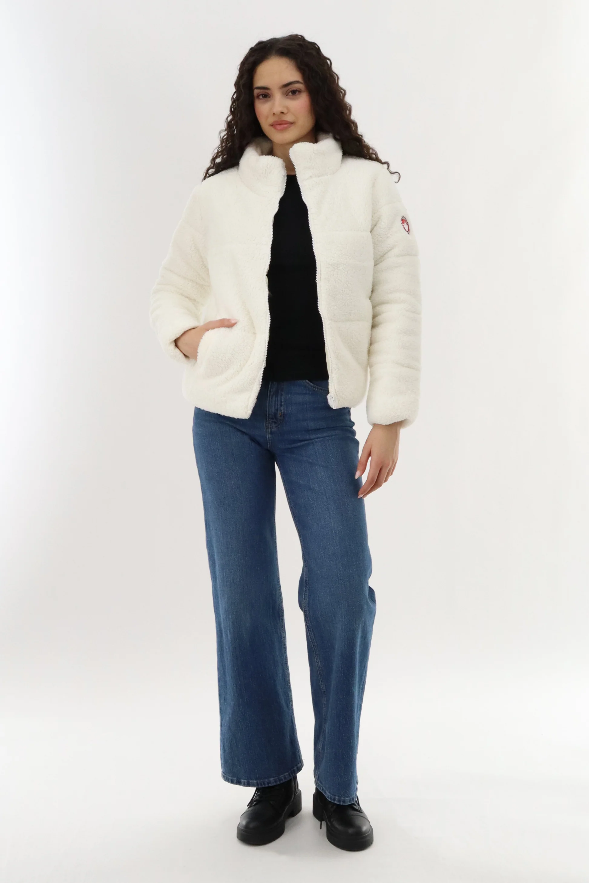 Sherpa Bomber Jacket - White - Image 5