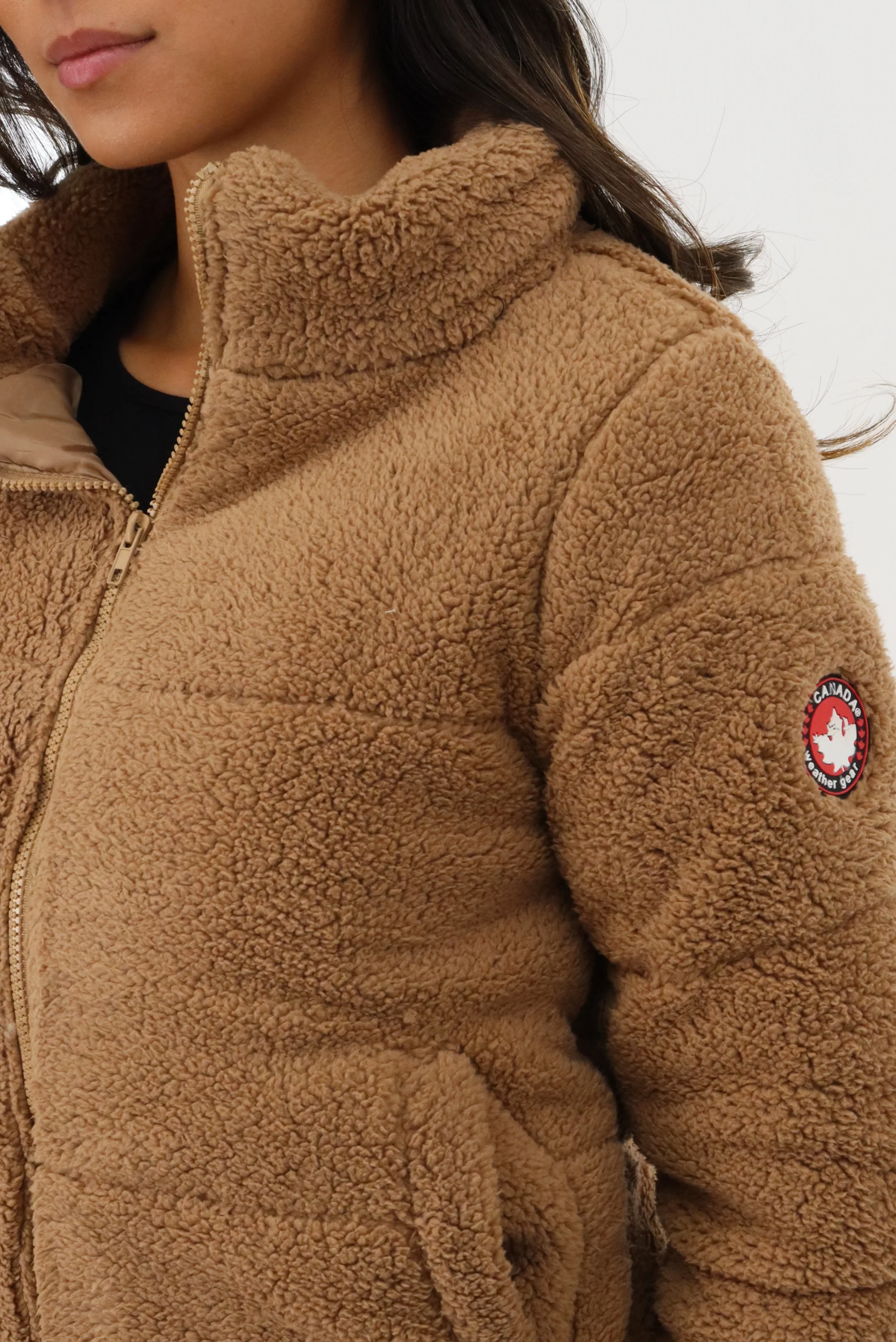 Sherpa Bomber Jacket - Camel - Image 4