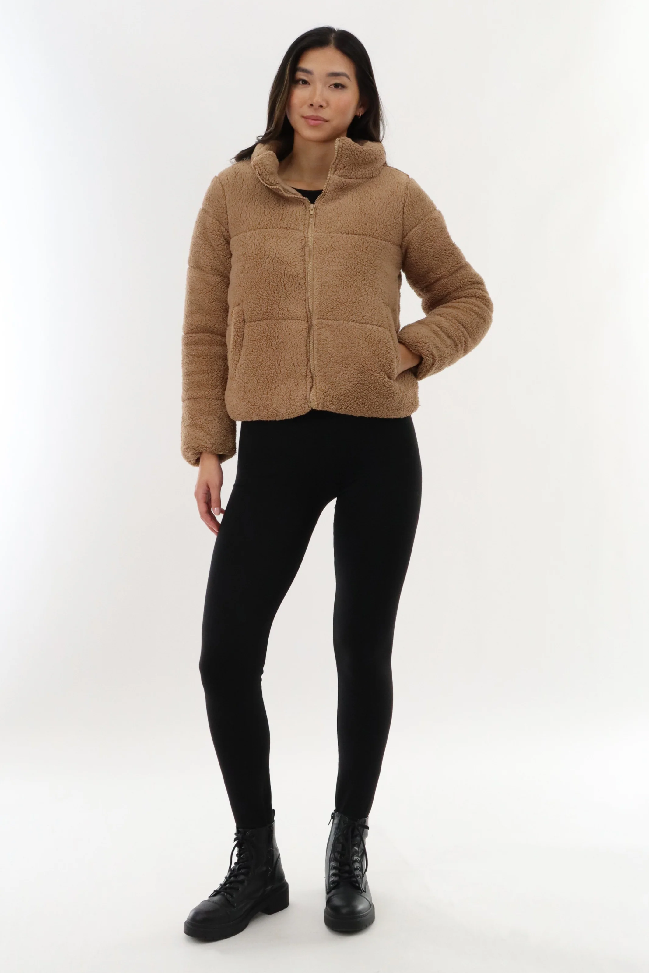 Sherpa Bomber Jacket - Camel - Image 5