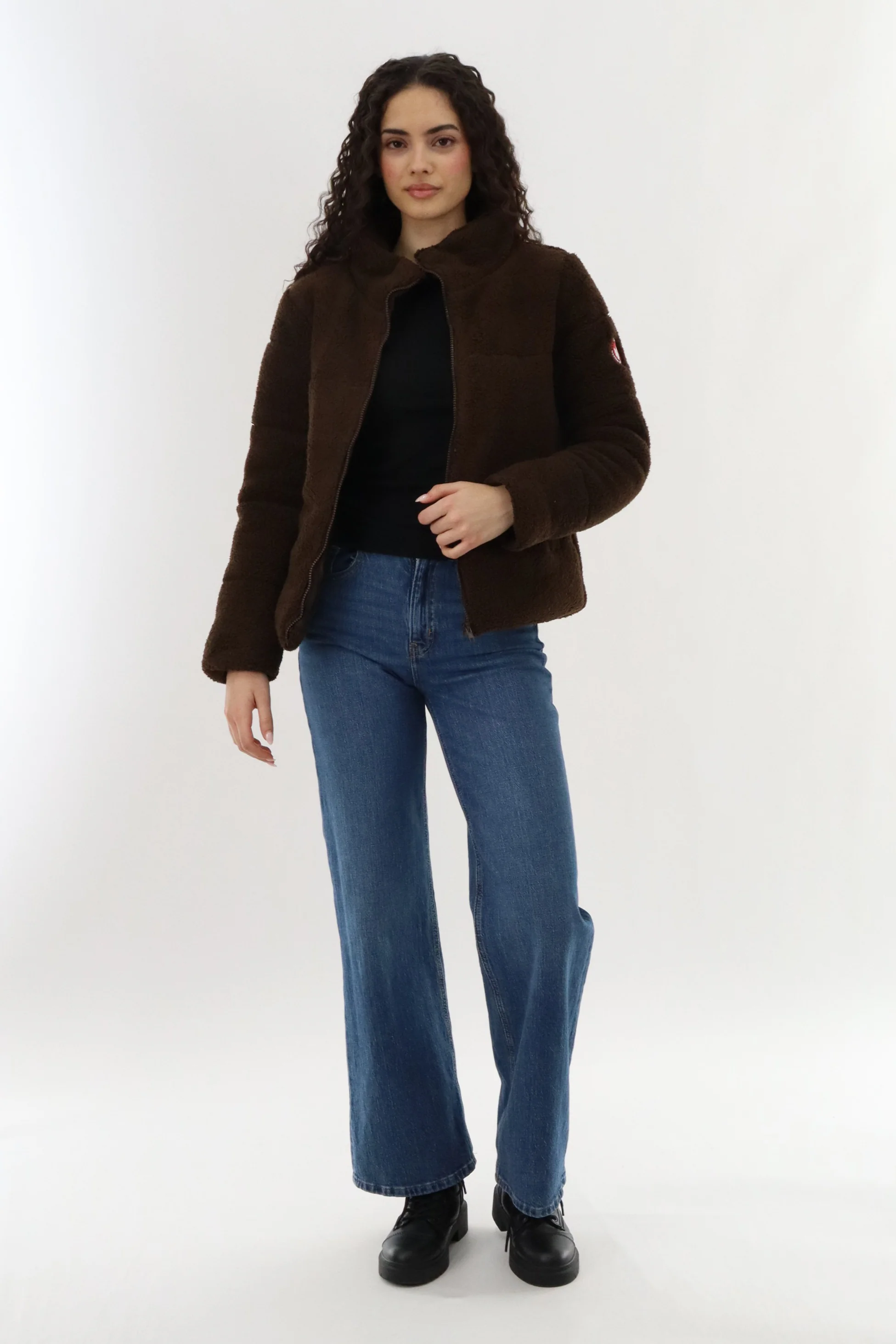 Sherpa Bomber Jacket - Brown - Image 5