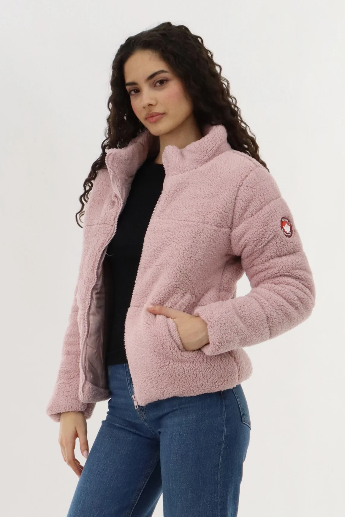 Sherpa Bomber Jacket - Pink - Image 2