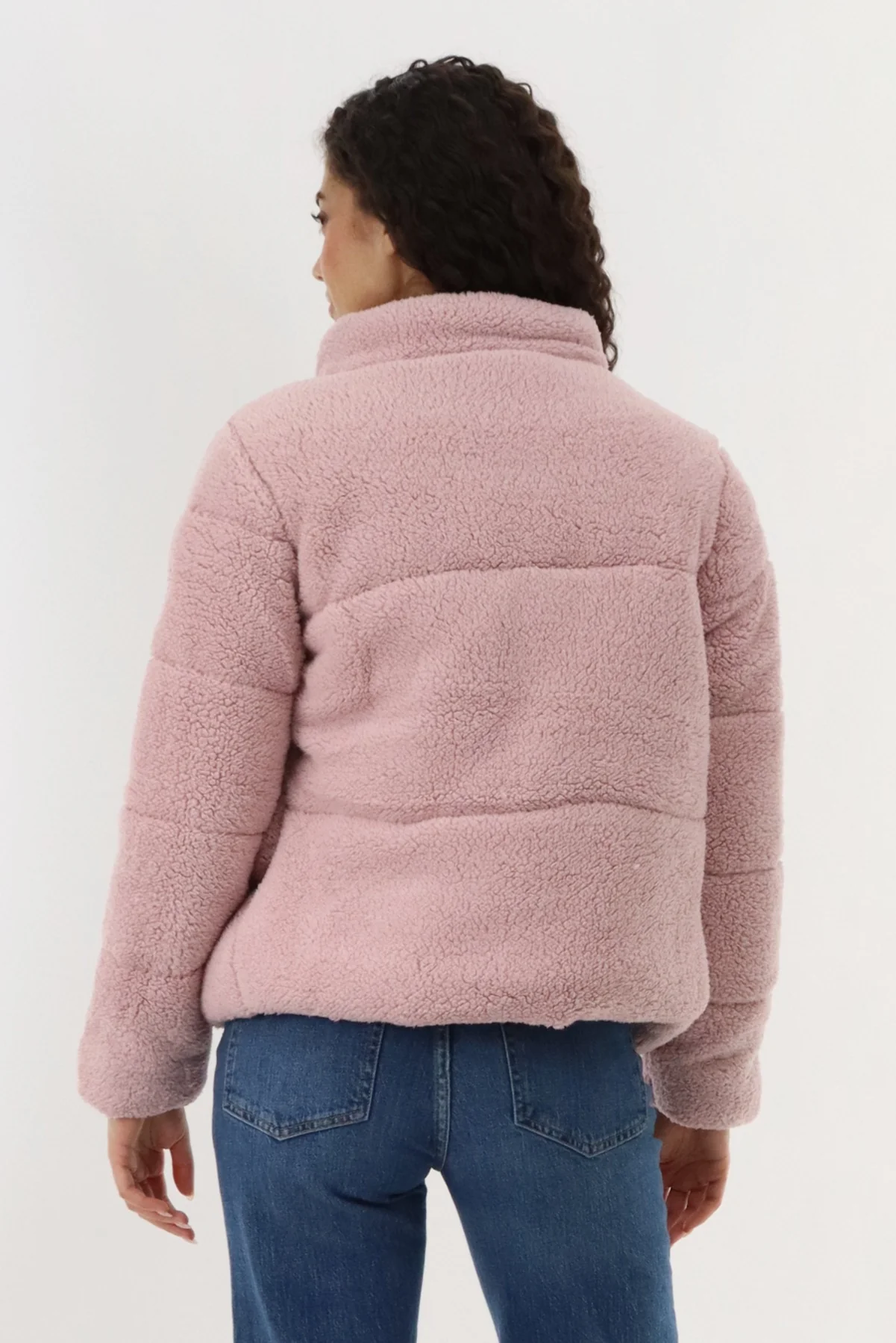 Sherpa Bomber Jacket - Pink - Image 3