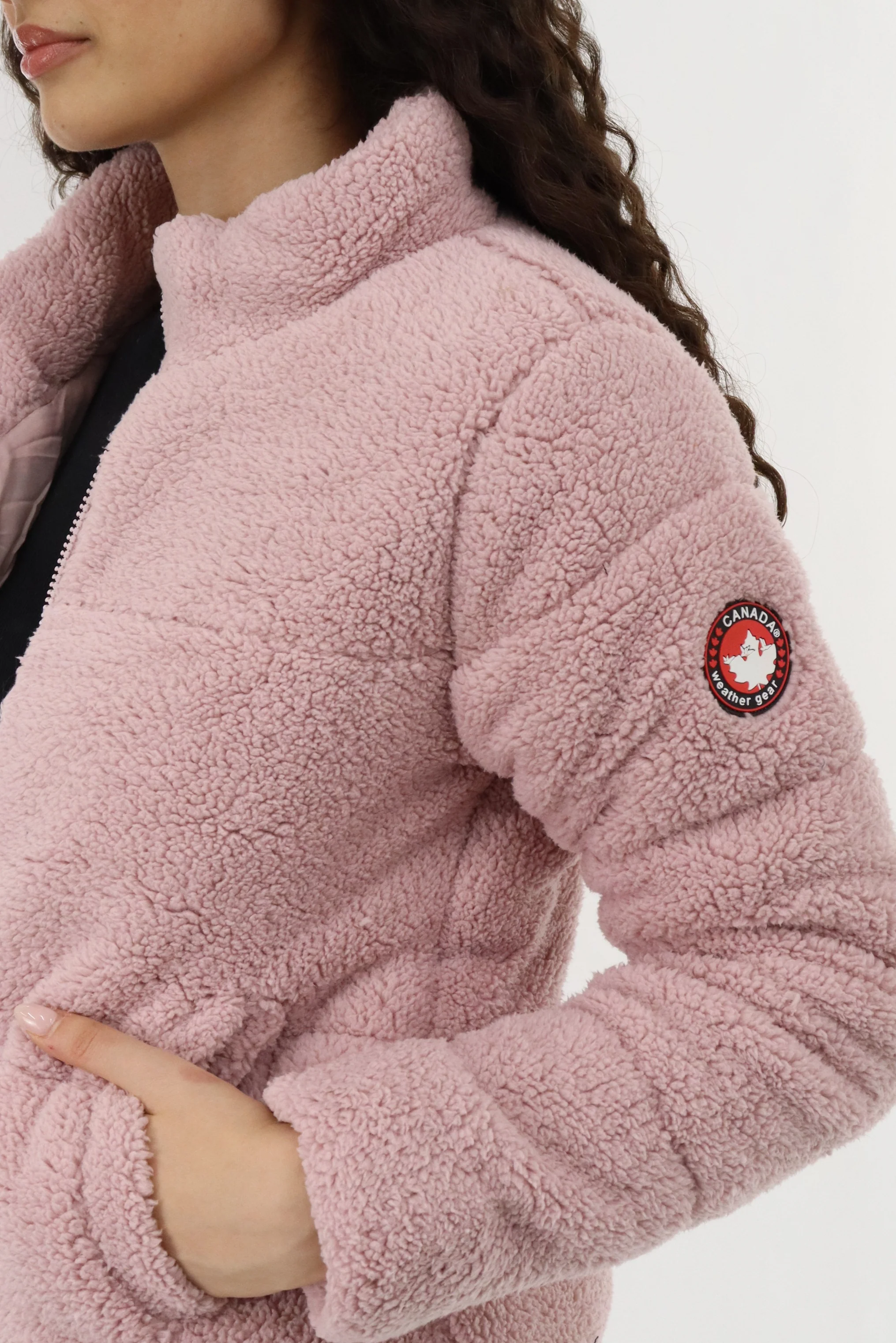 Sherpa Bomber Jacket - Pink - Image 4