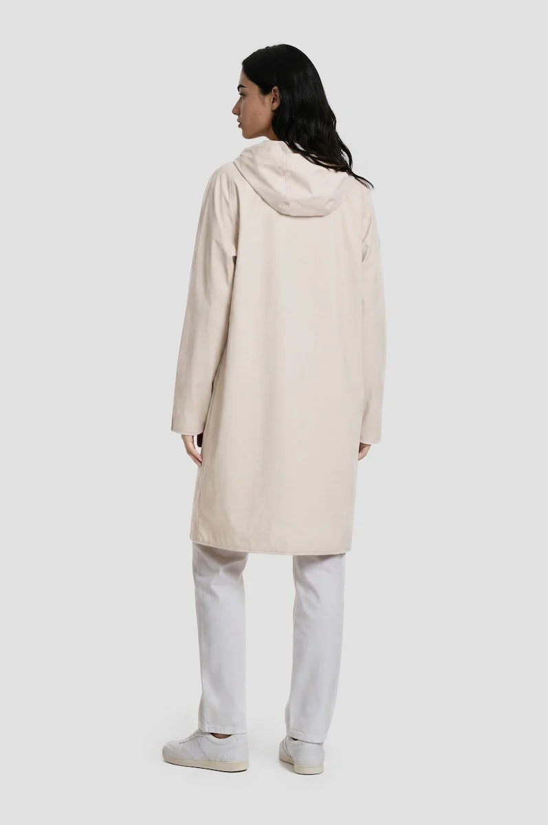 Long Lightweight Raincoat - Cream - Image 2