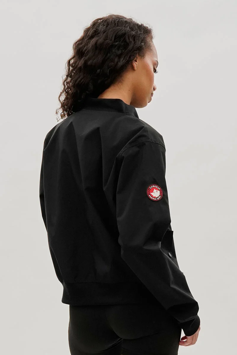 Basic Zip Up Bomber Lightweight Jacket - Black - Image 3