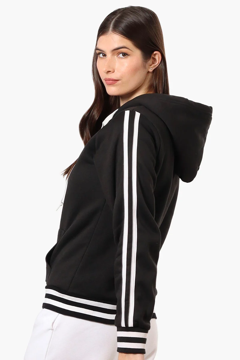 Hooded Sherpa Lined Lightweight Jacket - Black - Image 3