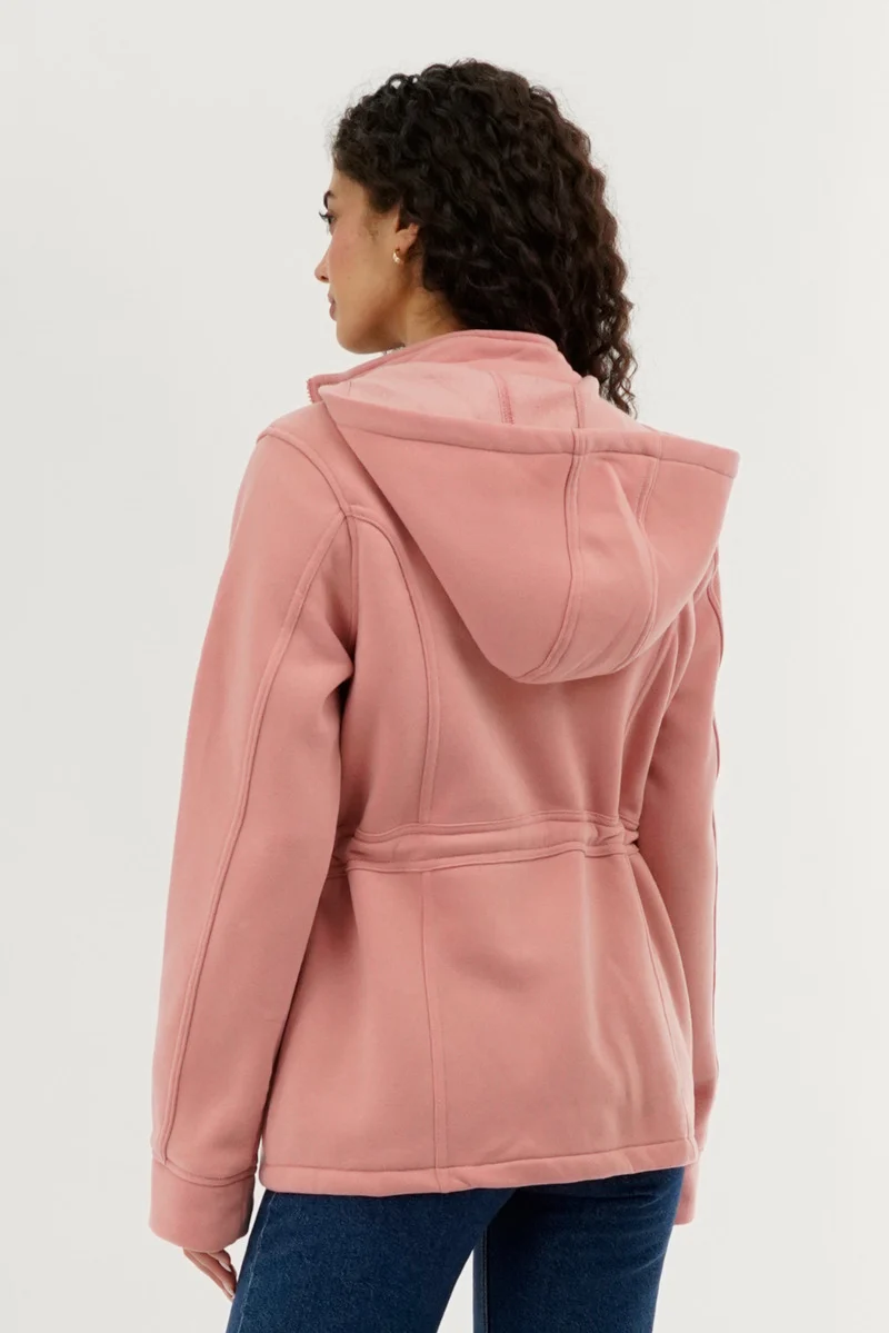 Fleece Utility Pocket Lightweight Jacket - Pink - Image 3